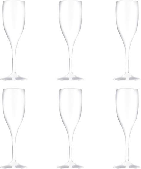 Set Van X Stuks Champagneglazen Prosecco Flutes Wit Ml