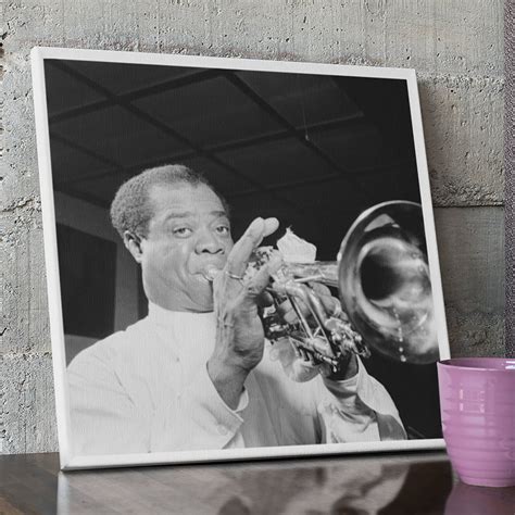 Louis Armstrong Playing Trumpet Before Carnegie Hall Concert 1947 New ...