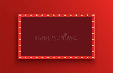 Realistic Retro Sign Banner With Illuminated Light Bulbs Lightbox