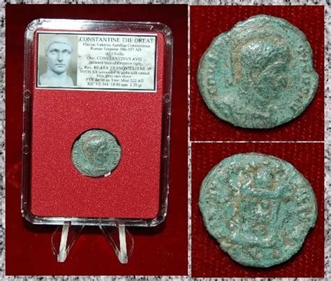 ANCIENT ROMAN EMPIRE Coin Of CONSTANTINE THE GREAT VOTIS XX Globe Stars