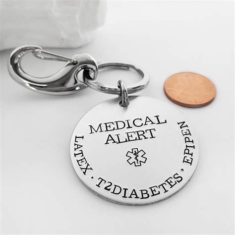 Medical Id Keychain For Him Personalized Medical Alert Custom