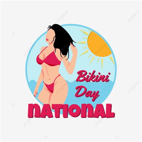 Día Nacional Del Bikini Con Chica De Playa 5 De Julio Ilustración Png