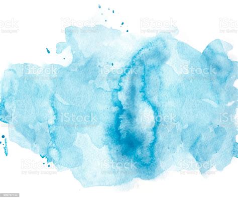 Photo Libre De Droit De Abstrait Tache Aquarelle Bleue Sur Fond Blanc