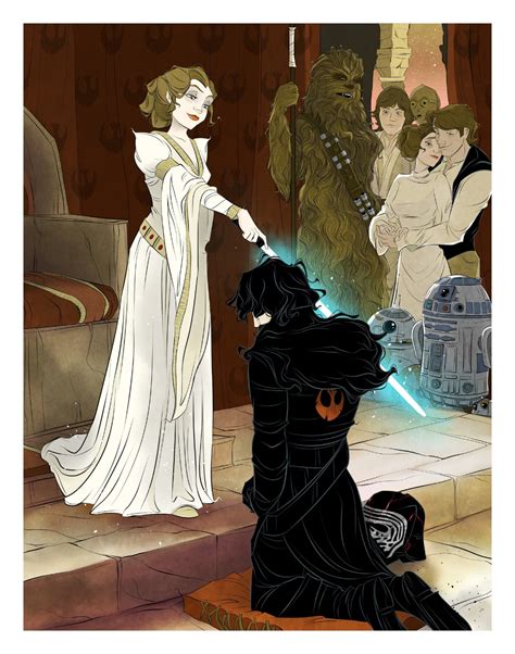 Knight Reylo Rey Kylo Ben Solo Disney Fan Art Star Wars Art History Geeky