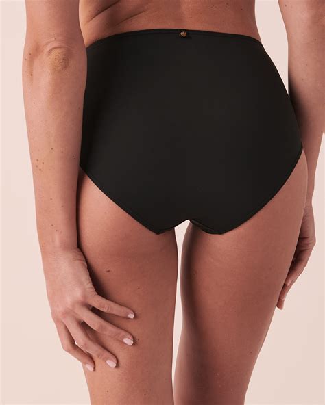 SOLID High Waist Bikini Bottom Black La Vie En Rose