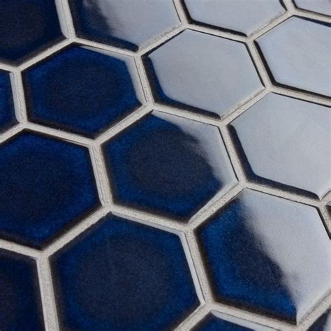 Merola Tile Tribeca In Hex Glossy Cobalt In X In