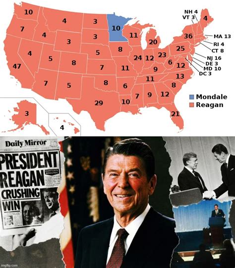 Image Tagged In Ronald Reagan 1984 Landslideronald Reagan Crushing Win