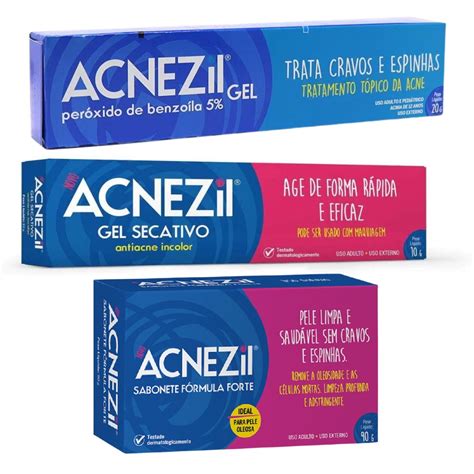 Kit Acnezil Combate Cravos E Espinhas Acnezil Gel Sab Forte