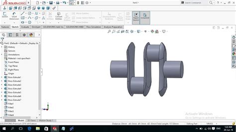 Solidworks Tutorial Modeling Crank Shaft Youtube