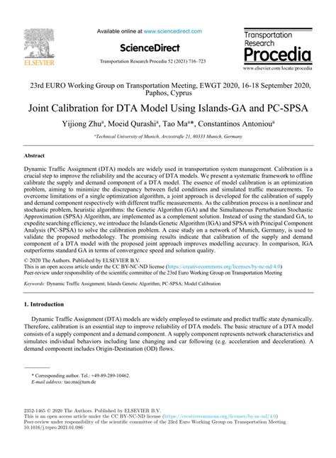 Pdf Joint Calibration For Dta Model Using Islands Ga And Pc Spsa