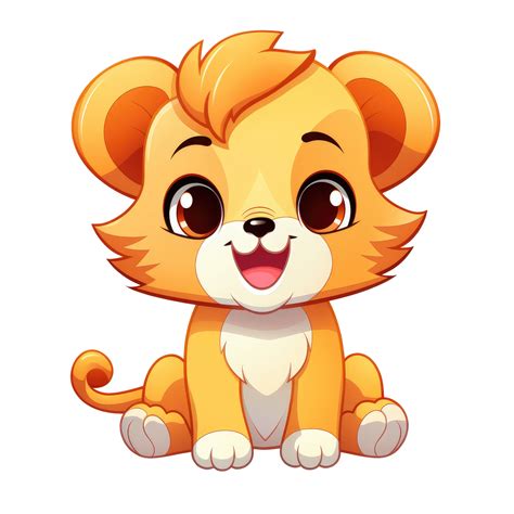 Ai Generated Cute Chibi Lion Cartoon Lion Character 36627776 Png