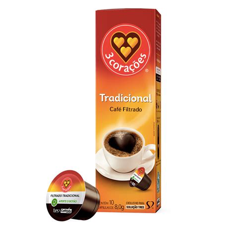 Café Fácil Cápsulas de Café Filtrado Clássico 3 Corações 10 un