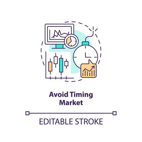 Avoid timing market concept icon. Expecting price changes. Rule of