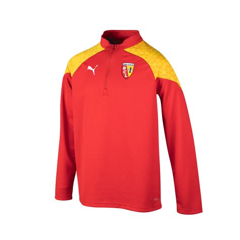 Sweat Zipp Junior Rc Lens Rouge Jaune Sur Foot Fr