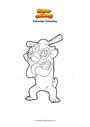 coloring page pokemon thwackey