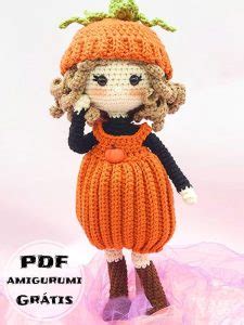 Boneca Amigurumi Abóbora Receita de PDF Grátis amigurumireceita