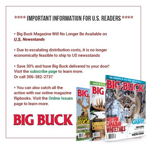 Big Buck Magazine Year Round Deer Hunting Magazine Dedicated To Avid