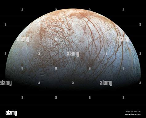 Surface of icy Jupiter's moon, Europa Stock Photo - Alamy