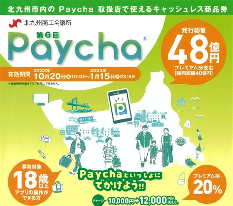 北九州市プレミアム商品券ペイチャPaycha11月30日まで再募集 プレミアム率20 ホテル旅行クーポンメディア Airstair