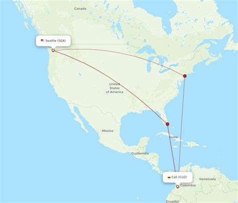 All Flight Routes From Seattle To Cali Sea To Clo Flight Routes