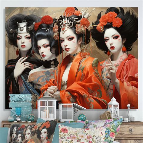 Designart Japon Art Kabuki Theatre I Japan Art Canvas Prints Bed