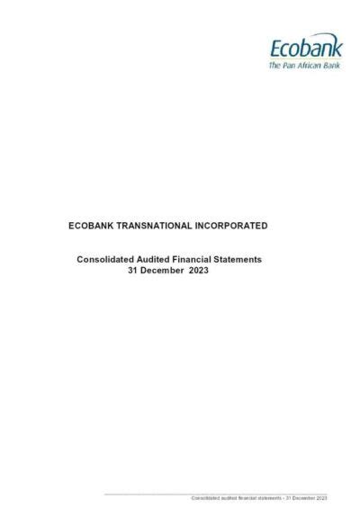 Ecobank Transnational Incorporated Eti Ng Abridged Report