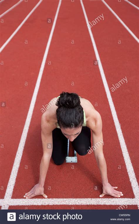 Female Sprinter Blocks High Resolution Stock Photography And Images Alamy