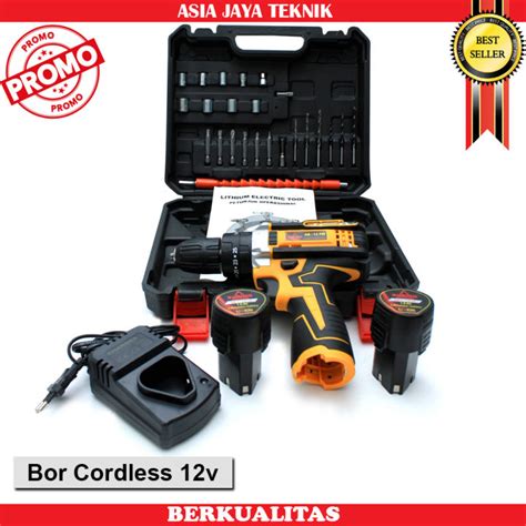 Mesin Bor Baterai Cas Komplit V Mm Bor Cas Murah Nm Cordless