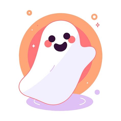 Fantasma Lindo Dibujado A Mano En Estilo Plano Vector Premium