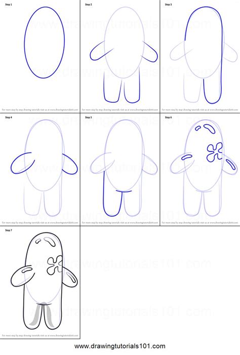 How To Draw Bubble Buddy From Spongebob Squarepants Printable Drawing Sheet By