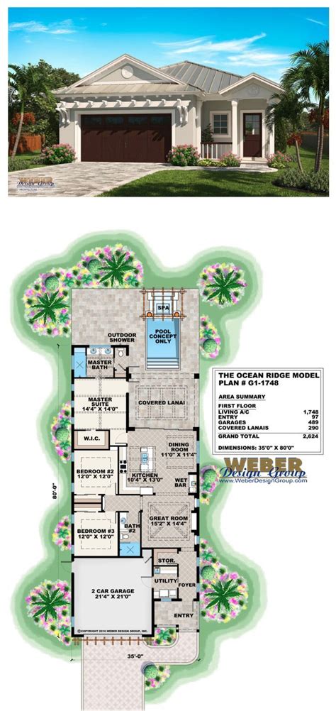 Beach House Plan: Small West Indies Style Beach House Plan | Beach ...