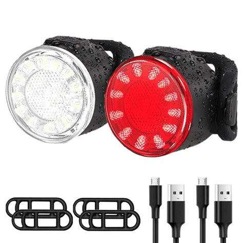 Bike Light Set Super Bright Usb Rechargeable Bicycle Lights Waterproof