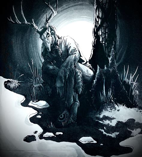 Wendigo Inspired Sketch Alcohol Inks On Paper Artist Rori Kern 2023