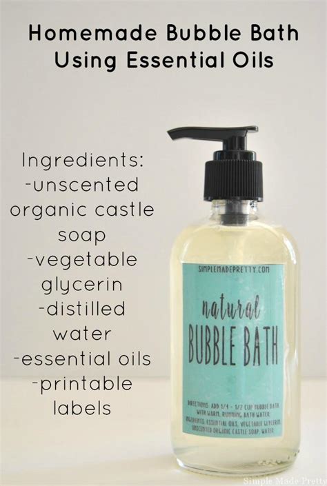 Homemade All-Natural Bubble Bath Using Essential Oils - Simple Made Pretty