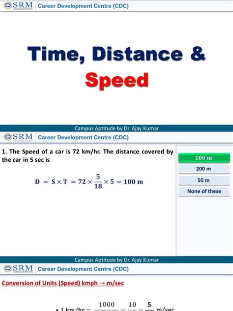 Time Distance and Speed | PDF