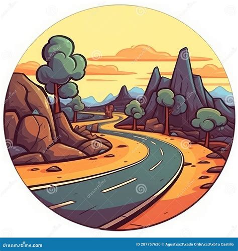 Illustration of a Cartoon Drawing of a Road. Stock Illustration ...