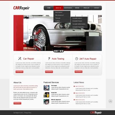 Car Repair Website Templates