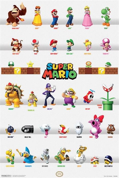 Super Mario Characters Cool Wall Decor Art Print Poster 12x18 : Amazon ...