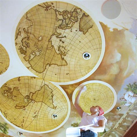 World Old Map Mural Process