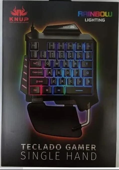 TECLADO GAMER SEMI MECÂNICO SINGLE HAND RETROILUMINADO KNUP KP TM006