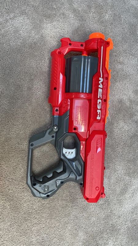 Nerf N-Strike Mega Cycloneshock Revolver Dart Red Gun Toy | Vinted