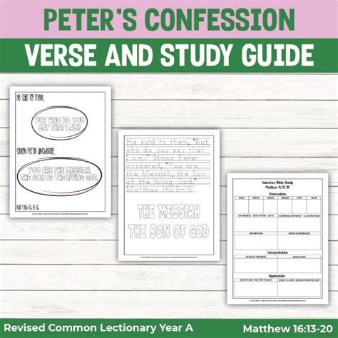 Peter's Confession Activity Pages - Bible Crafts Shop