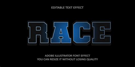 Premium Vector Race Text Font Effect