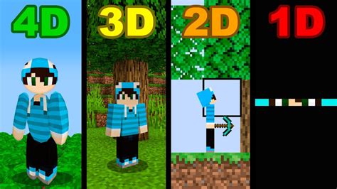 Minecraft 1d Vs 2d Vs 3d Vs 4d Youtube