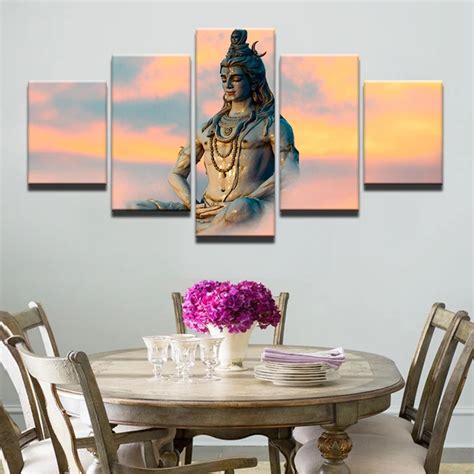 Modern Frames Modular Pictures 5 Panel Great India Deities God Siva