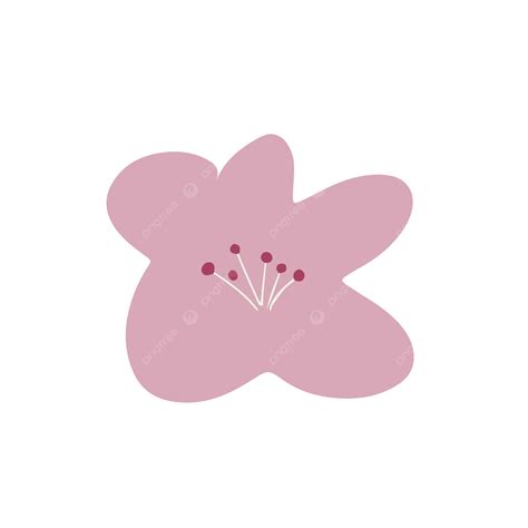 Cute Pink Flower Petal Blossom Hand Drawn Vector Pink Flower Cute