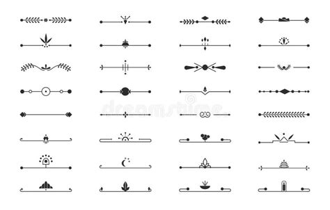 Divider Line Border Set Art Deco Vector Page Text Stock Vector