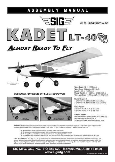 Hobby RC Airplane Models & Kits SIG Kadet Seniorita Sport RC Remote ...