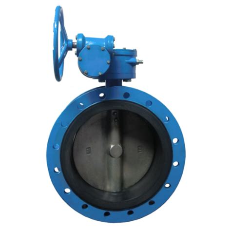 Ductile Cast Iron Nbr Handlever Pinless Double Flange Butterfly Valve