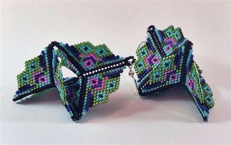 Warped Square Earrings Nancy Jenner Bead Work Seed Bead Tutorial